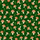 Printed Wincy Col. 116 Mushrooms Green (Min: 10mtrs)